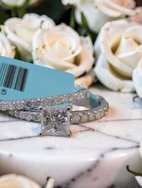 Moissanite 1.59 Ctw Sz 8 925 Sterling Silver Wedding Set
